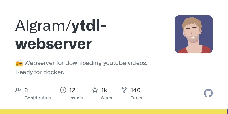 GitHub - Algram/ytdl-webserver: 📻 Webserver for downloading youtube videos. Ready for docker.