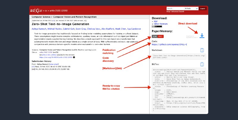 GitHub - vict0rsch/PaperMemory: Your browser's reference manager: automatic paper detection (Arxiv, OpenReview & more), publication…