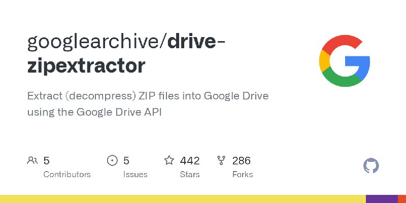 GitHub - googlearchive/drive-zipextractor: Extract (decompress) ZIP files into Google Drive using the Google Drive API