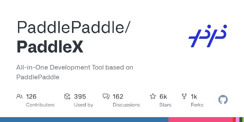 GitHub - PaddlePaddle/PaddleX: All-in-One Development Tool based on PaddlePaddle