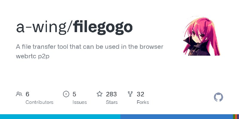 GitHub - a-wing/filegogo: A file transfer tool that can be used in the browser webrtc p2p