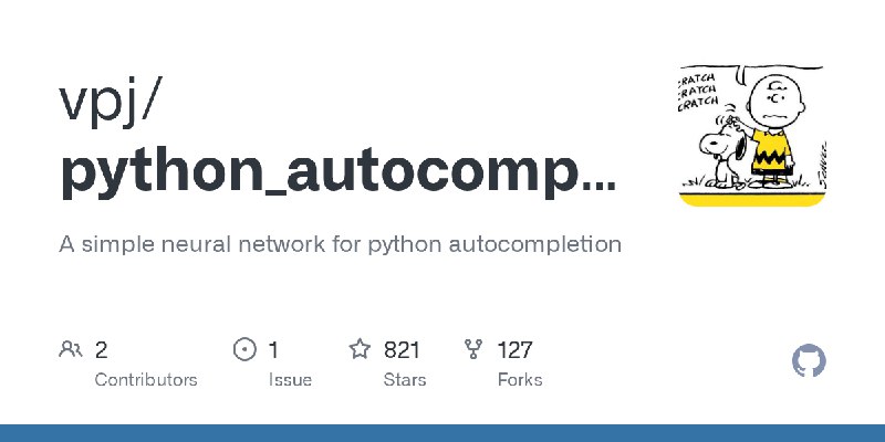 GitHub - vpj/python_autocomplete: A simple neural network for python autocompletion