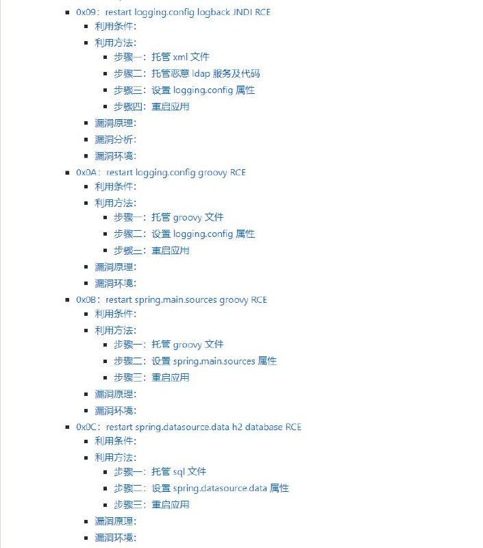 Spring Boot 相关漏洞学习资料，利用方法和技巧合集，黑盒安全评估 check listSpring Boot 相关漏洞学习资料，利用方法和技巧合集，黑盒安全评估 check list