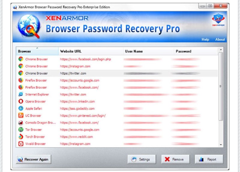 Browser Password Recovery Pro 是一款可以帮你恢复浏览器中储存的密码的 #工具 ，支持市面上绝大部分的浏览器，可以帮你将找回的密码保存到 HTML 网页中，并且进行加密存储