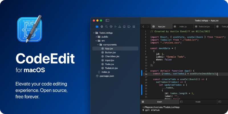 CodeEdit macOS App轻量社区友好的免费 macOS 原生代码 #编辑器