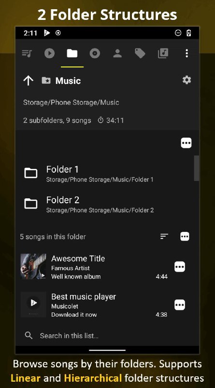 Musicolet 这是一款小型但功能强大的Android离线音乐播放器，可组织和播放存储在设备上的本地音频文件 #音乐 #播放器 #工具Musicolet 这是一款小型但功能强大的Android离线音乐播放器，可组织和播放存储在设备上的本地音频文件 #音乐 #播放器 #工具