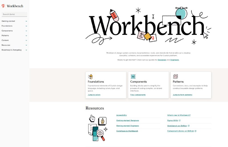 Workbench ── gusto 旗下的设计系统gusto 是美国一家提供薪酬、福利和人力资源管理的企业云端工具的公司，Workbench 是其设计开发团队所用的 B端 Web 设计系统，包含 Design token、Figma UI Kit、CSS 框架和组件库等