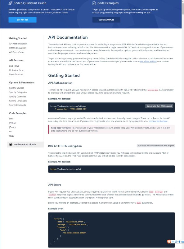 MediaStack - Global news API 