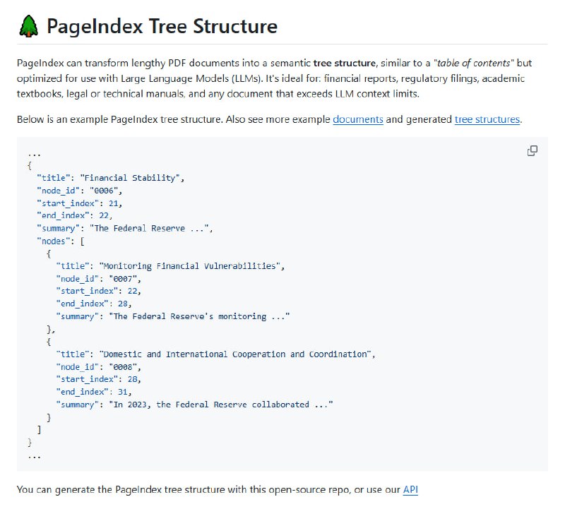 向量数据库被颠覆？一个无需嵌入的RAG新思路 | github最近开源社区出现了一个有意思的项目PageIndex，它提出了一种完全不同的RAG实现路径