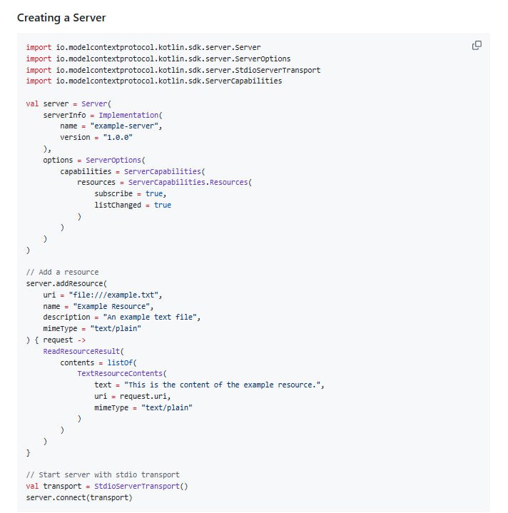 Model Context Protocol Kotlin SDK