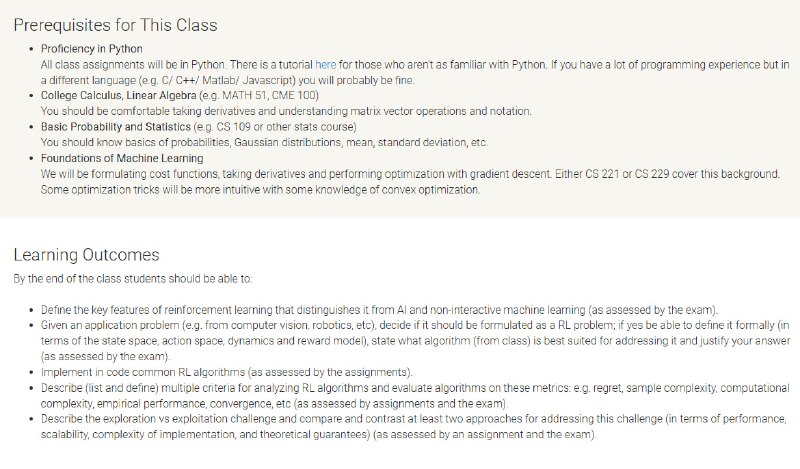 斯坦福公开课 CS234