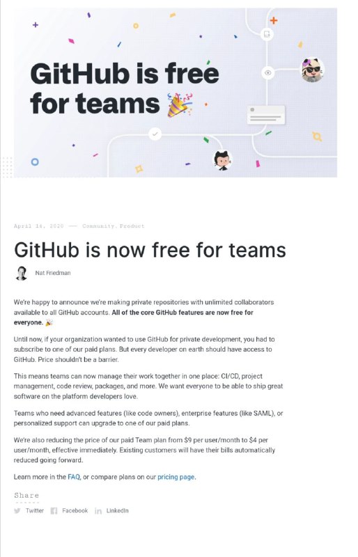 原帖GitHub 的所有核心功能对所有人都免费