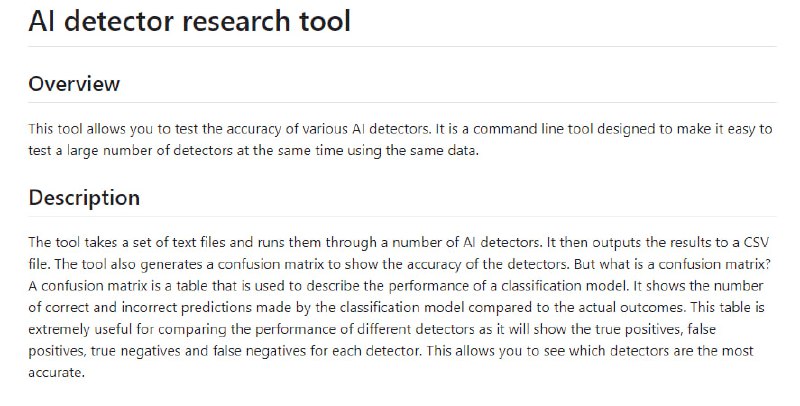 AI detector research tool