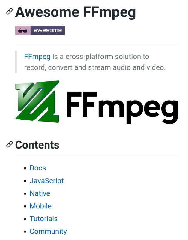 FFmpeg相关资源大列表 #FFmpeg