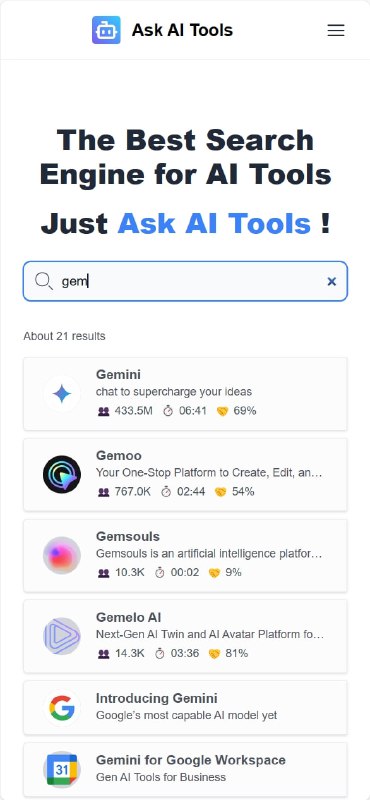 专为AI产品领域定制的尖端搜索引擎项目，提供最准确、全面、快速和智能的搜索体验，简化用户发现AI解决方案的过程AskAITools Community Edition | #搜索引擎专为AI产品领域定制的尖端搜索引擎项目，提供最准确、全面、快速和智能的搜索体验，简化用户发现AI解决方案的过程AskAITools Community Edition | #搜索引擎
