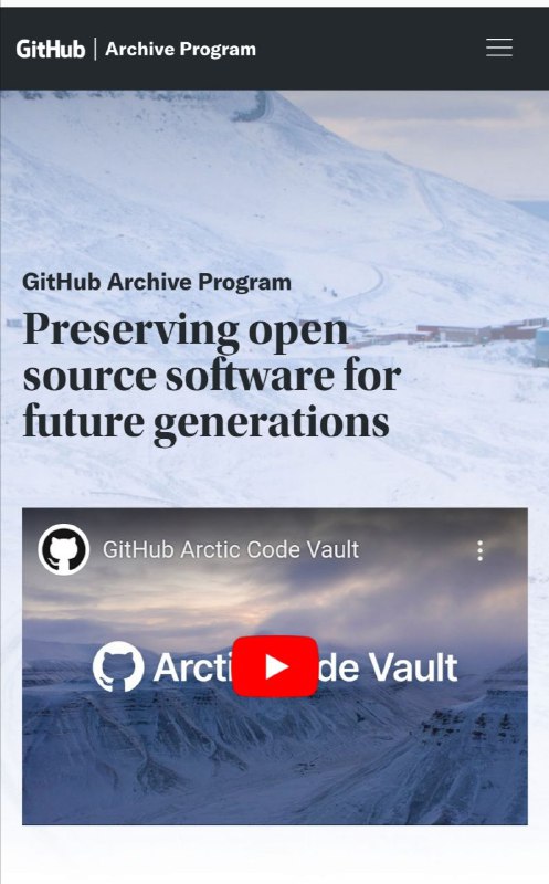 Github 最近搞了个行动，把 2020 年优秀的 project 源码转码后打印了出来，存到了北极地下，据说可以保存千年以上
