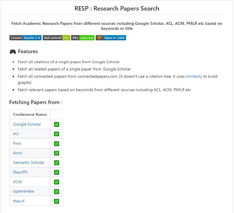 从Google Scholar, ACL, ACM, Arxiv, PMLR等源获取科研论文的引用情况、相关论文等 resp | #科研