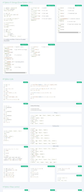 一版比较全的Python速查 | 地址 | #python #速查表一版比较全的Python速查 | 地址 | #python #速查表