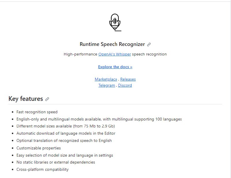 Runtime Speech Recognizer
