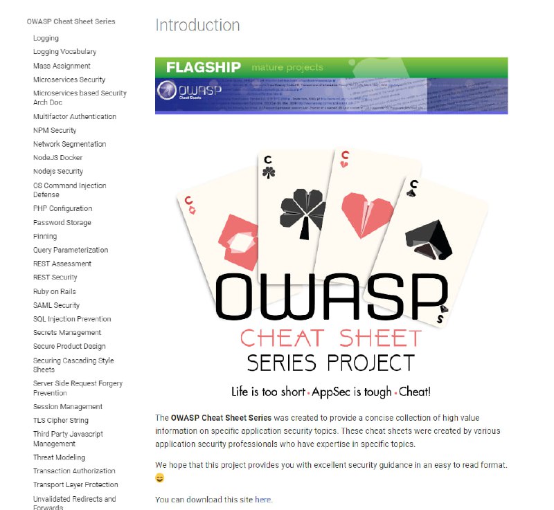 OWASP Cheat Sheet Series