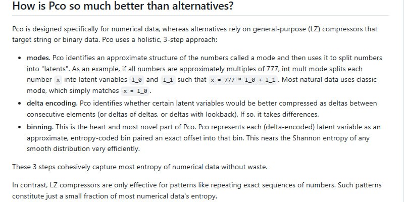 Pcodec 是一个专门针对数值序列设计的无损压缩库，压缩率高且速度适中，轻松应对长时间序列、列式数据等多种场景，极大降低传输和存储成本