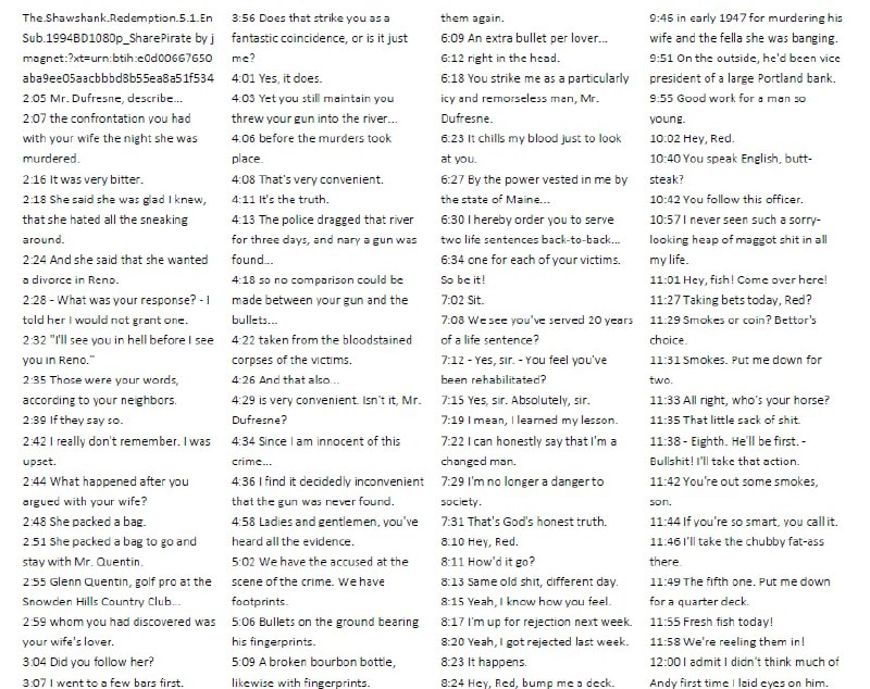 《肖申克的救赎》 #字幕 文件《肖申克的救赎》 #字幕 文件