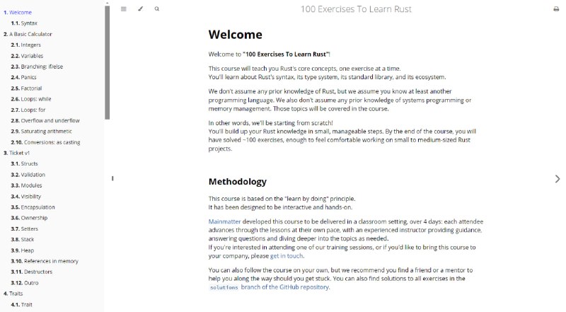 100 Exercises To Learn Rust