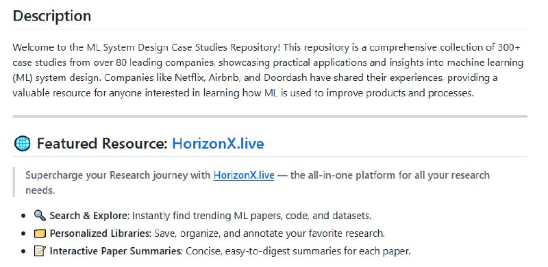 这份机器学习系统设计案例库，涵盖了300多个来自80+公司的真实项目，横跨金融科技、电商、出行、社交、媒体等多个行业