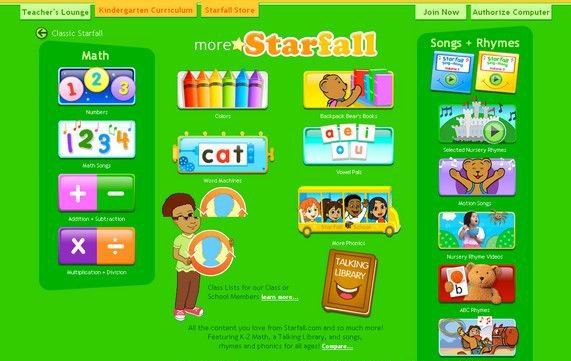 Starfall是一个非常有名的 #儿童 语音教学网站