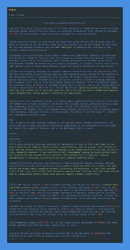 基于终端的维基百科基于终端的维基百科