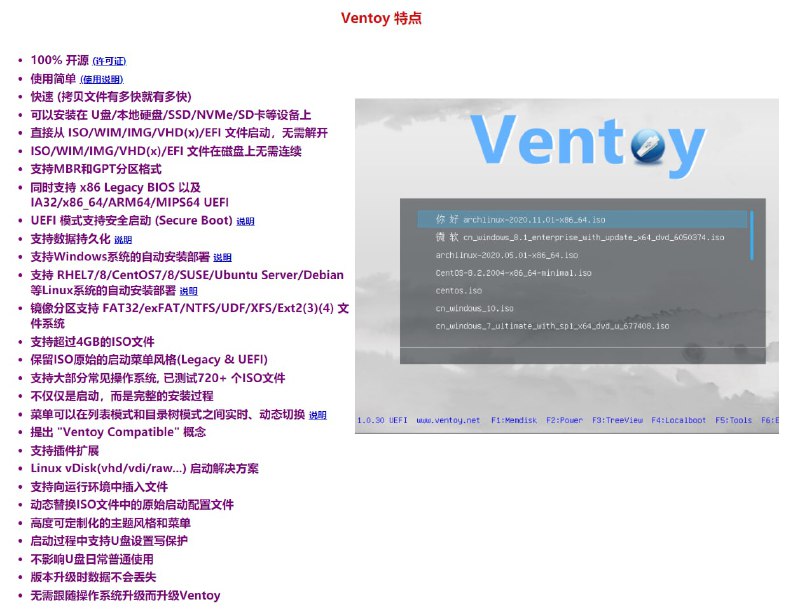 Ventoy（GitHub地址）是一个制作可启动U盘的开源 #装机  #工具 