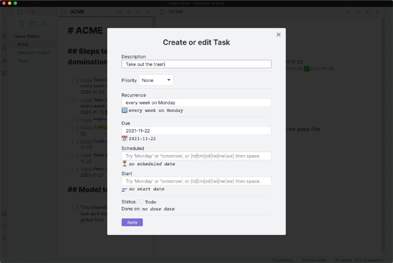 Obsidian Tasks