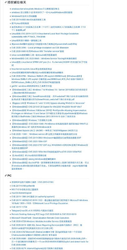 Penetration_Testing_POC 这是国内一位开发者 Mr-xn 在 GitHub 发布了一份 #渗透测试 #笔记 
