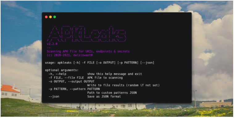 APKLeaks 扫描 APK 文件是否包含敏感信息的 #命令行 #工具