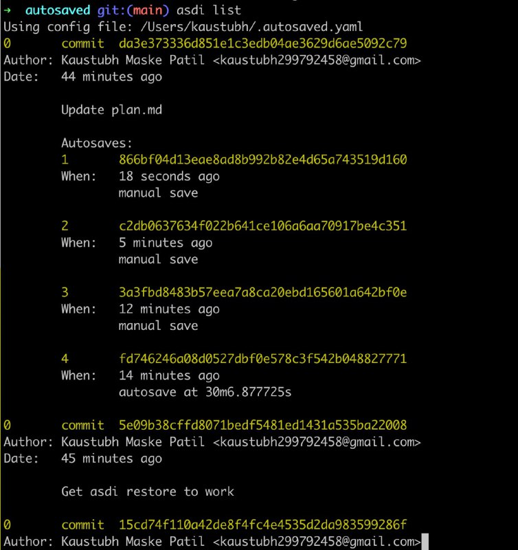 autosaved，发音为 autosave-d（用于 autosave daemon）是一个用 Go 编写的实用程序，用于自动保存代码项目的进度