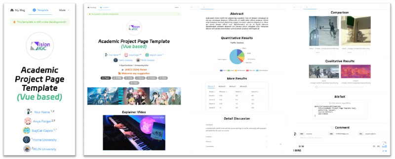 学术项目页面模板Vue