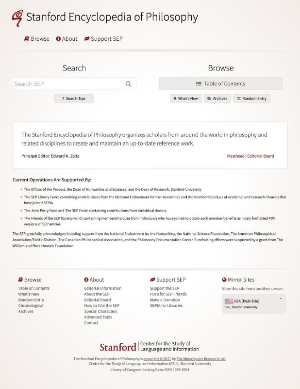 Stanford Encyclopedia of Philosophy 斯坦福哲学 #百科全书