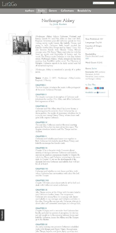 Lit2Go是美国著名的免费 #有声书 网站，基本都是英文名著