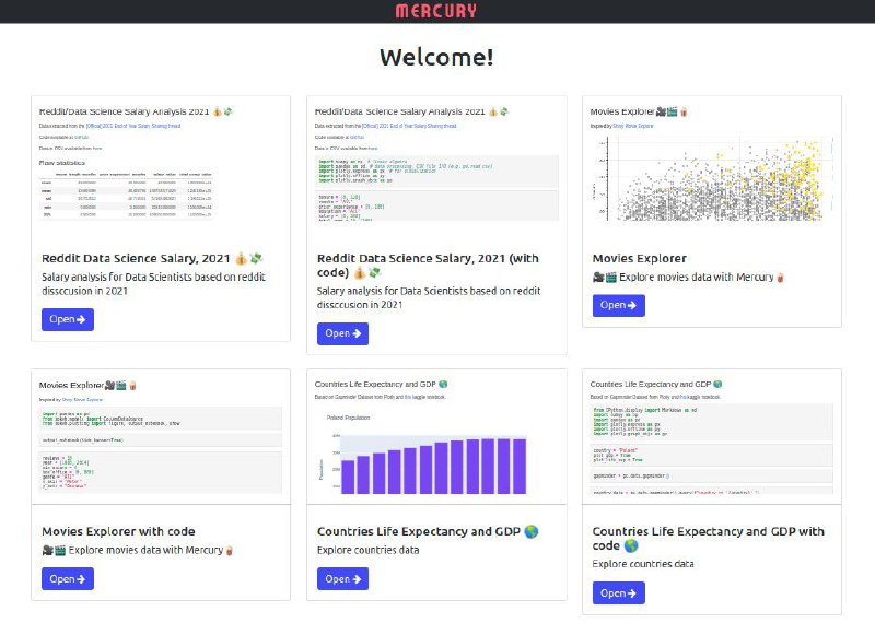 Mercury – 通过添加 YAML 标头将 Jupyter Notebook 发布为 Web 应用程序Mercury – 通过添加 YAML 标头将 Jupyter Notebook 发布为 Web 应用程序