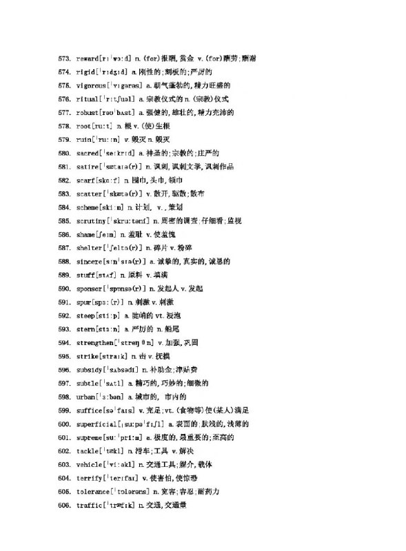 #考研 英语近五年真题出现过的632个词汇#考研 英语近五年真题出现过的632个词汇