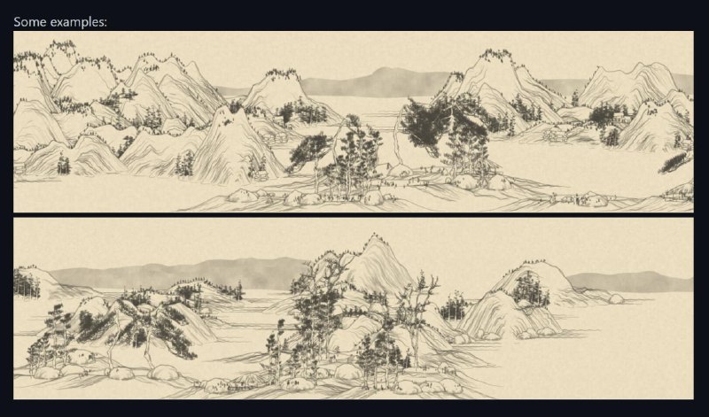 一个在线山水画 #生成器 Shan-Shui-inf，能一键生成矢量山水画