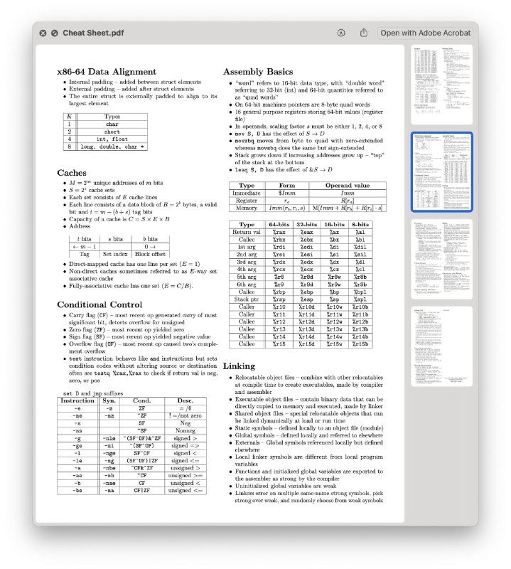Systems Programming Cheat Sheet 一份开源的系统编程速记清单