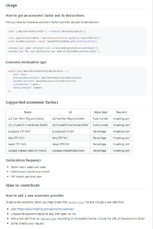 Apollo 是一个 JavaScript 库，用于获取实时经济声明，例如通货膨胀率、失业率或政府或其他实体报告的利率