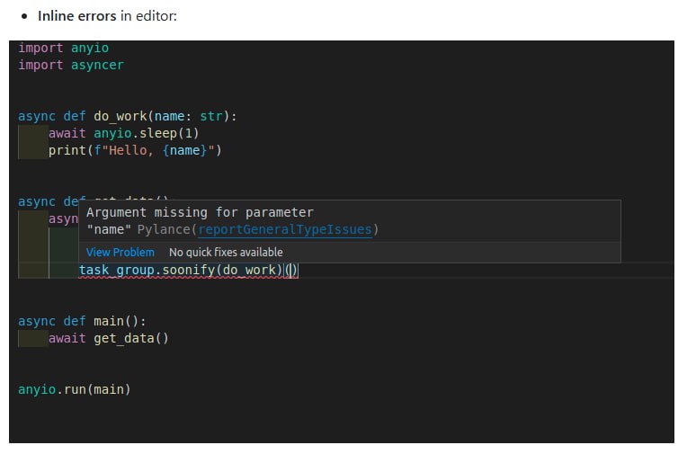写代码遇到异步阻塞、回调地狱或者编辑器不友好？Asyncer 来帮你！Asyncer 是一个基于 AnyIO 的小巧 Python 库，专注提升异步编程的开发体验