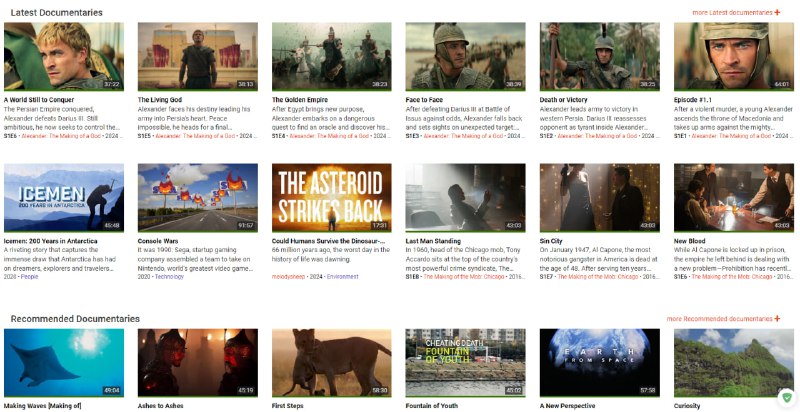 一个英文纪录片站点，超过4000 部高质量片子免费提供