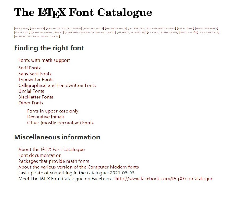 LaTeX 字体目录 #LaTeX #字体