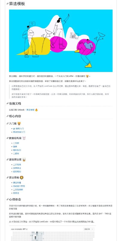 刷题模版是项目作者找工作时，从 0 开始刷 #LeetCode 的心得记录，通过各种刷题文章、专栏、视频等总结的一套自己的刷题 #模板
