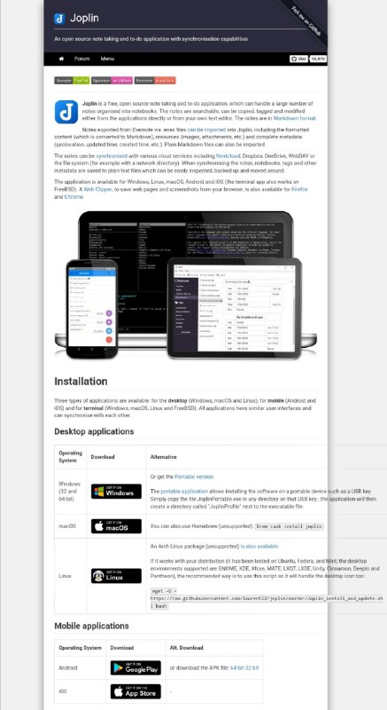Joplin 一个功能丰富的开源 #笔记应用  Evernote 最佳替代品 #工具