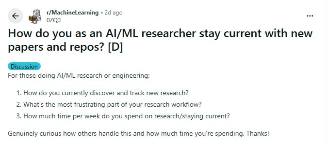 AI/ML研究者如何追踪前沿论文？一场来自Reddit的讨论在信息爆炸的时代，AI/ML从业者面临一个共同难题