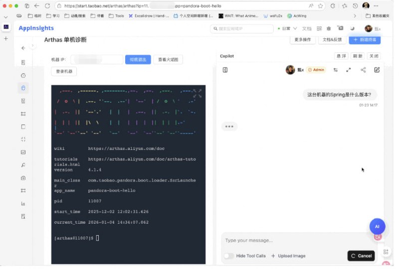 Arthas 是 alibaba/arthas 开源的 Java 诊断工具